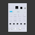 White Control Panel With Various Buttons Screens And Bottom Switches 3d model