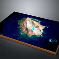 3D Rendered Island Canvas Print With Mountainous Terrain Green Vegetation And Blue Lagoon
