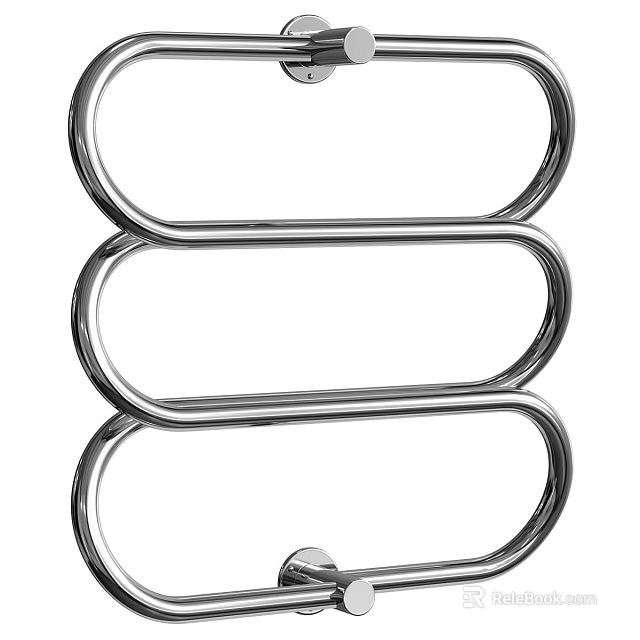 Stainless Steel Triple Ring Hanger For Modern Home Bathroom Decor 3d model 