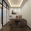 Modern Front Desk Reception Area With White Marble Countertop Wooden Cabinets And Self Service Kiosks