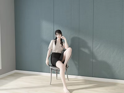 Beautiful girl teacher 3d model