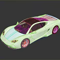 White Sports Car With Sleek Aerodynamic Body Black Roof And Alloy Wheels