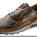 Nike Air Max 90 Beige Brown White Mesh Shoes With Synthetic Overlays Visible Air Sole