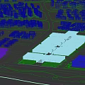 Detailed Aerial Planning of Urban City With River and Building Layout