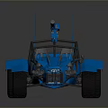 Rugged Terrain Exploration With Blue Off Road Vehicle And Large Tires