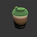 Disposable Brown Paper Coffee Cup With Black Lid And Straw For Daily Beverage Use