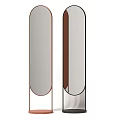 Two Light Gray Tall Objects With Dark Brown Vertical Stripe And Curved Bottom Design 3d model