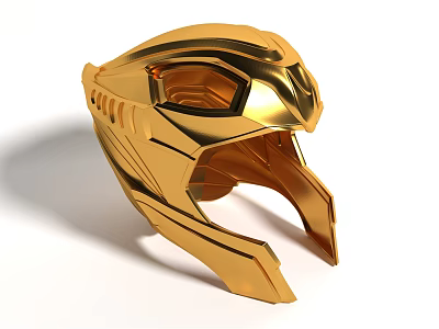 Elegant Golden Metallic Helmet Shaped Decorative Ornament For Modern Home Decor 3d model