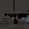 Modern Casual Table and Chair Combination Single Sofa 3d model