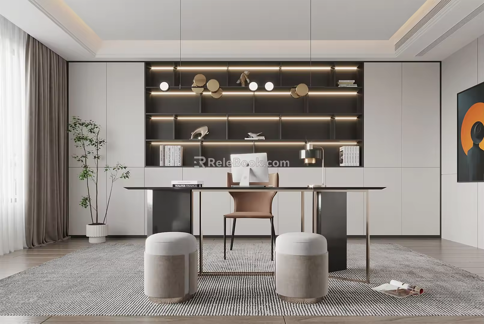 Modern study 3d model