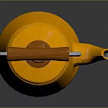Orange Kettle With Wooden Handle And Metal Frame For Modern Kitchen Use