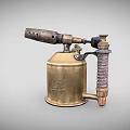 Antique Brass Blowtorch Tool With Metal Nozzle Handle And Tank Design