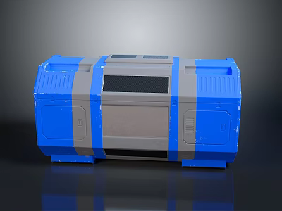 Blue And Grey Modern Household Storage Organizer With Sleek Design And Functional Compartments 3d model