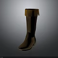 Fashionable Brown Leather Long Boots With Cuffed Top Design For Stylish Outfits