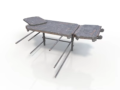 Rustic Industrial Workbench Furniture Featuring Metal Frame And Wooden Top 3d model
