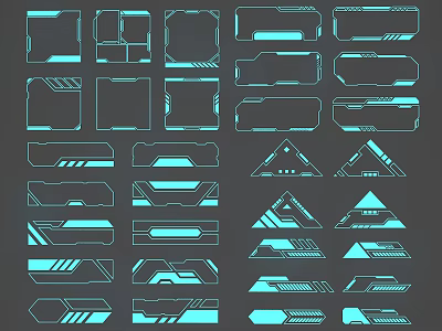 Modern Wall Decor Collection With Various Geometric Shapes And Decorative Lines 3d model