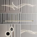Modern Curved Chandelier Design With Wire Structure For Interior Space And Artistic Lines