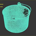 Old Rusted Metal Bucket With Handle As Worn Daily Household Item