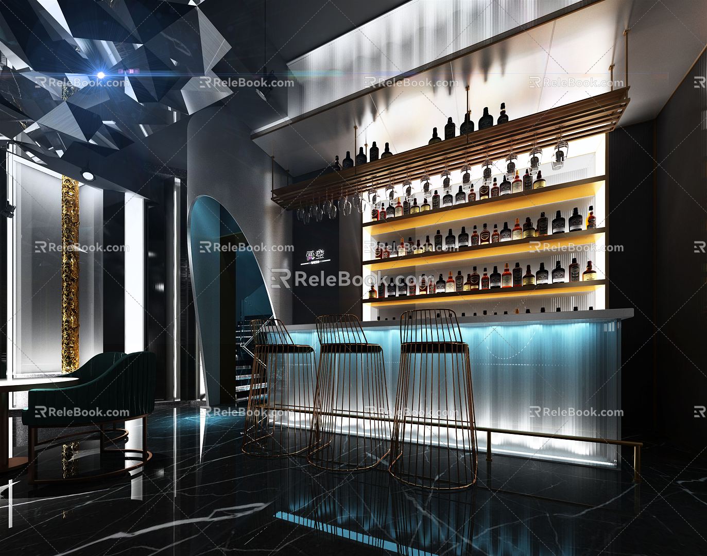 Light Luxury Bar 3d model