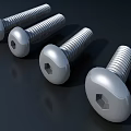 Hardware Tools Stainless Steel Round Head Hex Socket Bolts Set of Four with Smooth Surface