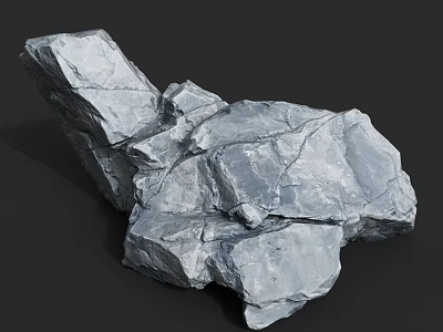 Natural Gray Rock Pile With Irregular Shapes And Textured Surfaces 3d model