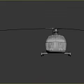 Space Exploration Helicopter Model With White Body Black Rotors And Yellow Tips
