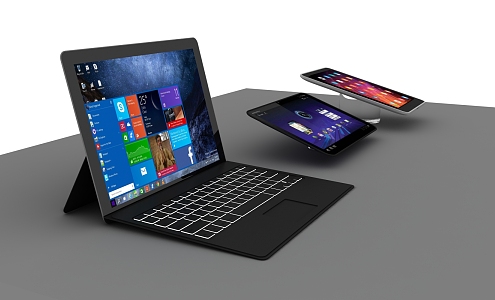 Modern Laptop Tablet 3d model