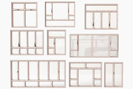 Modern window combination 3d model