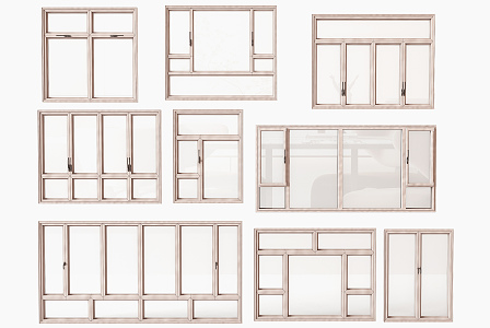 Modern window combination 3d model