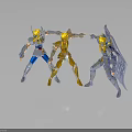 Anime Saint Seiya Action Figures in Gold Silver Blue Armor Poses