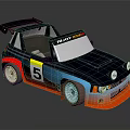 BILOY RACING Blue Red Number 5 Racing Car With Spoiler And Wheels
