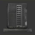 Rusty Outdoor Air Conditioner Unit With Weathered Metal Surface And Grille