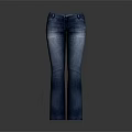 Classic Blue Flared Denim Jeans With Pockets And Slim Fit Design