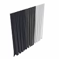 Various Textured Curtains In Dark White And Herringbone Patterns For Modern Home Decor 3d model
