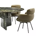 Minotti Dining Table and Chair Combination Dining Table Dining Chair Single Chair Tableware Ornaments 3d model