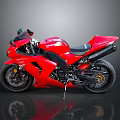 Red Sport Motorcycle With Sleek Body Design Shiny Surface And Dark Background Reflection