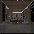New Chinese Reading Room Study Small Reading Space Recreation Center Reading Activity Room Nursing Home Reading Lounge Reading Rest Area 3d model