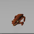 Vibrant Red And Orange Lizard With Cracked Pattern And Green Eyes On Dark Background