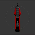 Red Futuristic Weapon Modern Design With Black Components And Reflective Surface 3d model