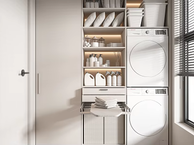 Modern Bathroom Cabinet Rack With Multiple Storage Shelves Drawers And Organizer Compartments 3d model