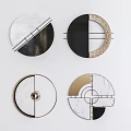 Modern Circular Wall Decorations With Marble Metal And Geometric Patterns 3d model