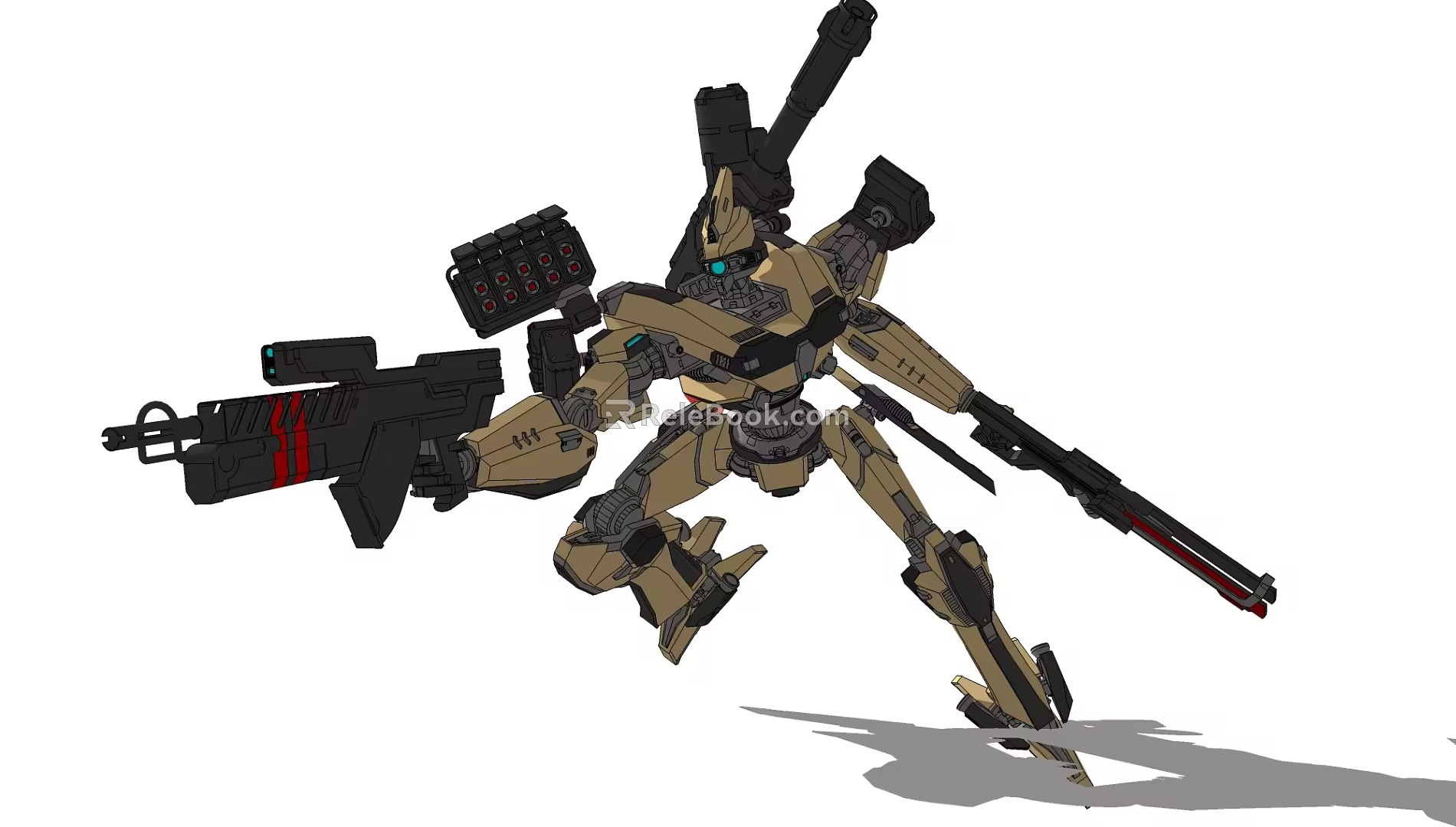 Modern robot mecha up 3d model