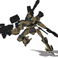Modern robot mecha up 3d model