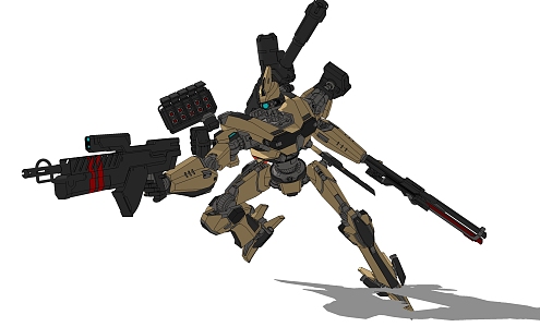 Modern robot mecha up 3d model