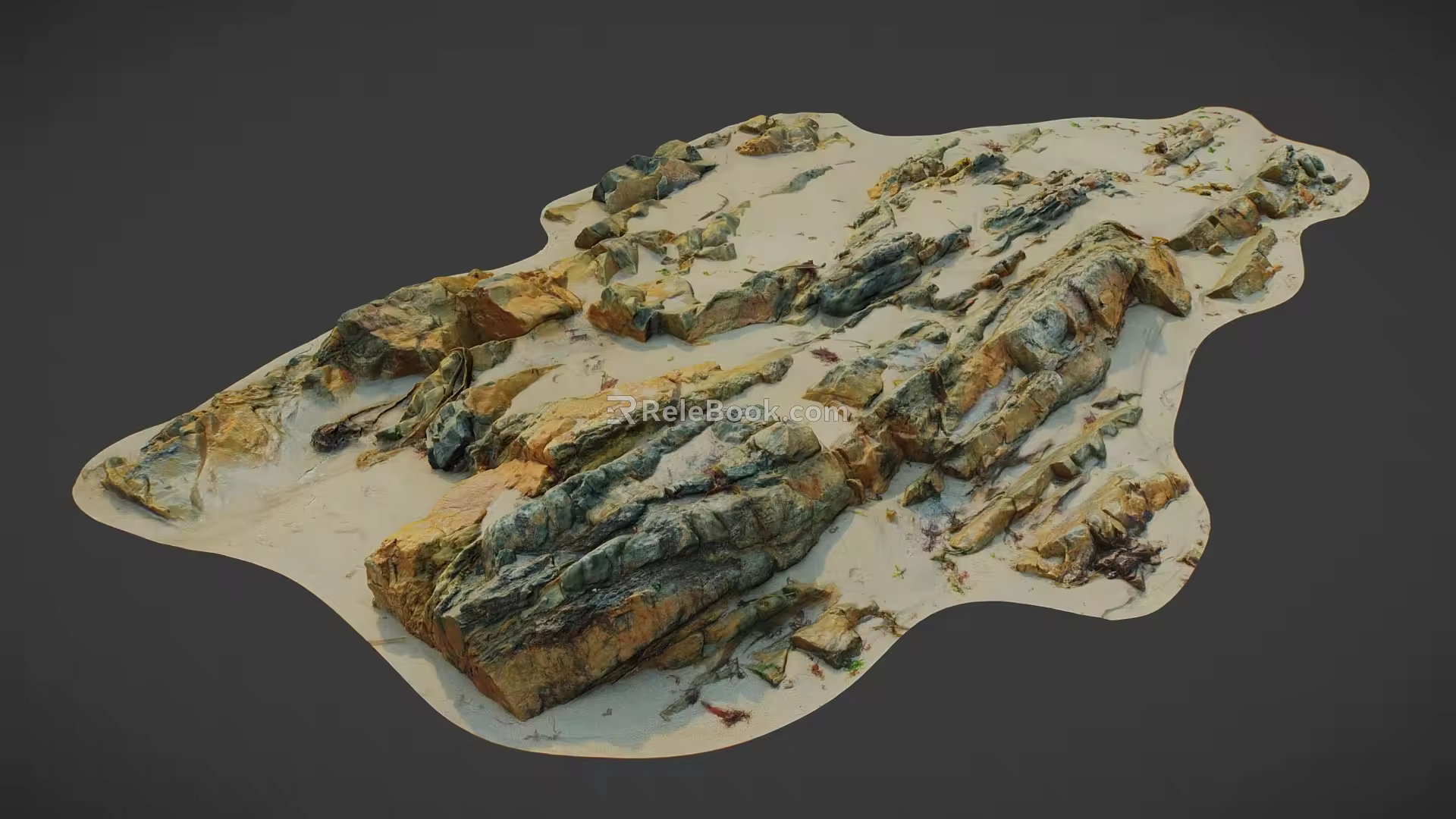 Beach Stone Rock Block Stone Beach 3d model