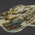 Beach Stone Rock Block Stone Beach 3d model