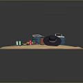 Beach Picnic Setup With Delicious Food Drinks Picnic Blanket And Basket On Sand