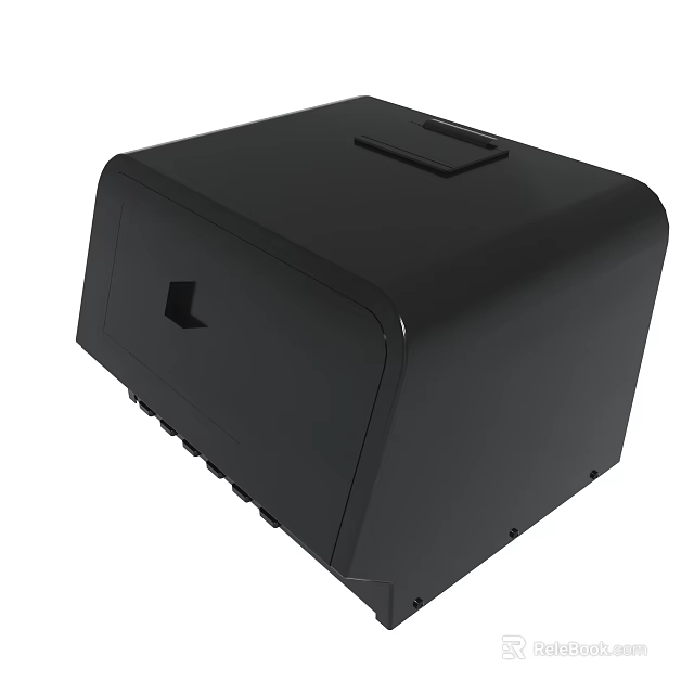Black Electronic Device With Smooth Surface Side Ports And Top Lid 3d model 