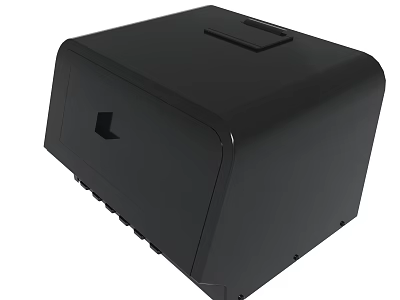Black Electronic Device With Smooth Surface Side Ports And Top Lid 3d model