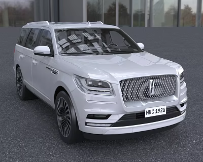 White Lincoln Luxury SUV Exterior with Chrome Grille and Modern Headlights 3d model